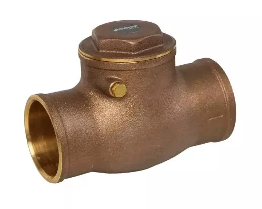 1-1/2" Jomar Valve S-501, Horizontal Swing Check Valve, Brass, Soldered Ends, Class 125, 200 WOG