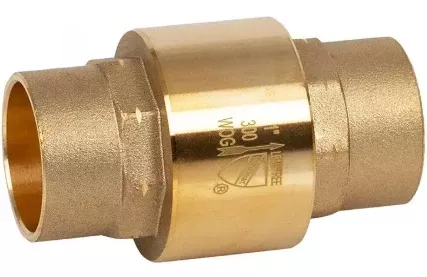 1-1/2" Jomar Valve S-521G, Inline Check Valve, Dezincification Resistant Lead-Free Brass, Soldered Ends, Class 150, 300 WOG