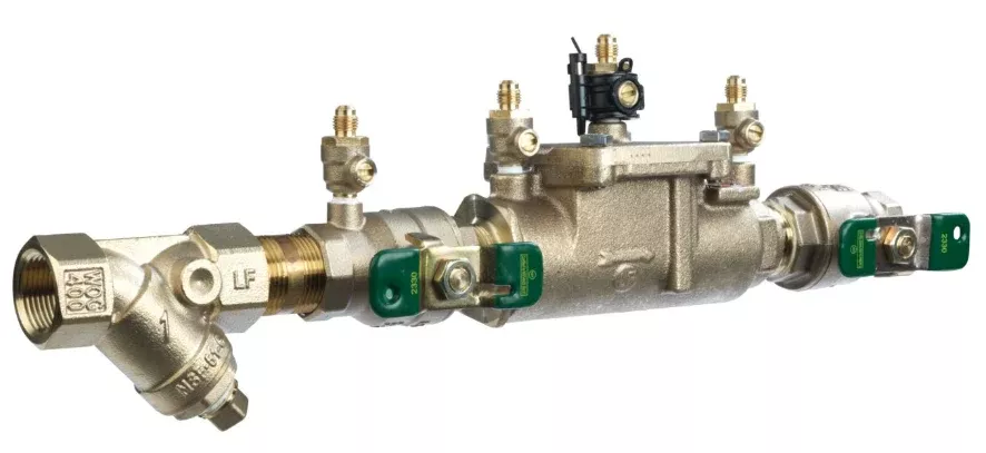 1-1/4" Watts LF007M2-QT-S-FZ 1 1/4, Lead-Free Cast Copper Silicon Alloy, Double Check Valve Backflow Preventer Assembly with Quarter Turn Ball Valve Shutoff, Strainer, Single Top Entry, Freeze Sensor