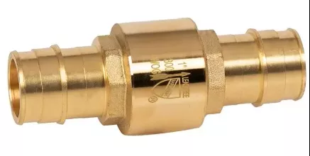 1" Jomar Valve E-521G, Inline Check Valve, Dezincification Resistant Lead-Free Brass, Expansion Pex Connection, Class 150, 300 WOG