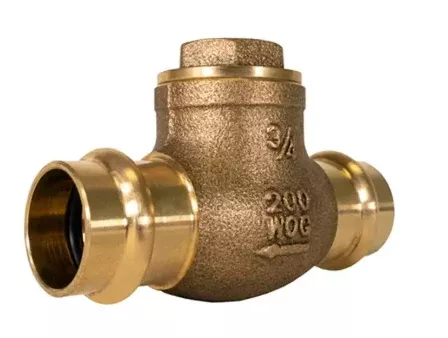 1" Jomar Valve P-501G, Horizontal Swing Check Valve, Dezincification Resistant Lead-Free Brass, Pressfit, 200 WOG