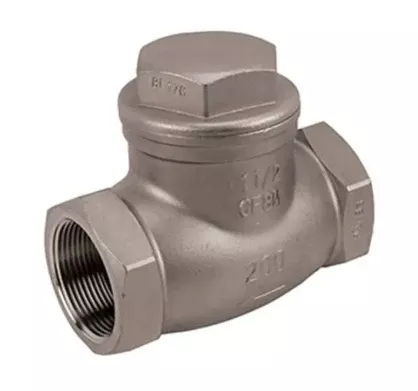 1" Jomar Valve T-550, Horizontal Swing Check Valve, Stainless Steel, NPT Threaded, 200 WOG