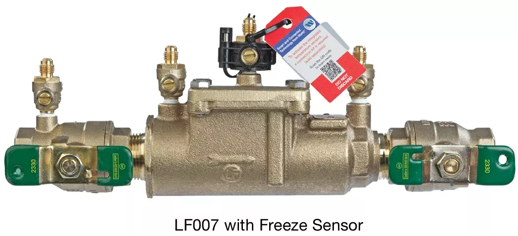 1" Watts LF007M1-QT-FZ 1, Lead-Free Cast Copper Silicon Alloy, Double Check Valve Backflow Preventer Assembly with Quarter Turn Ball Valve Shutoff, Single Top Entry, Freeze Sensor