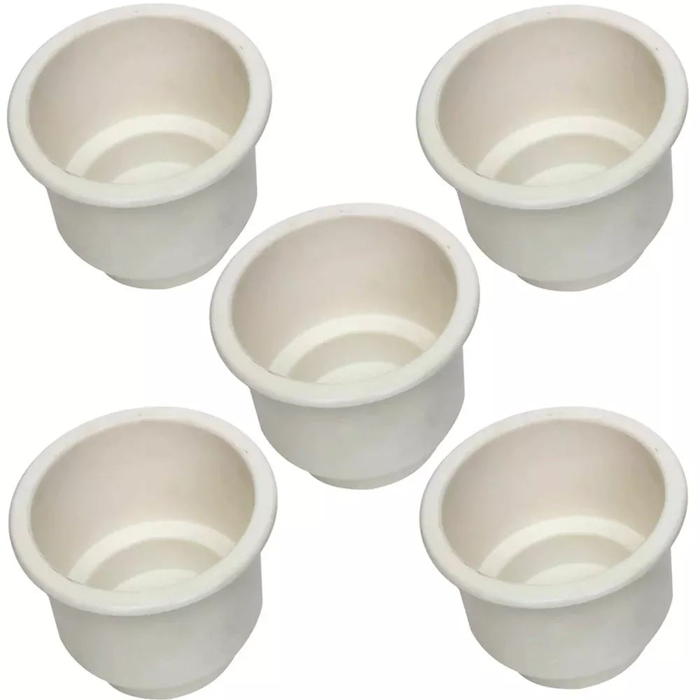 5 Pack White Plastic Cup Drink Can Holder for Boat Car Yacht Rv