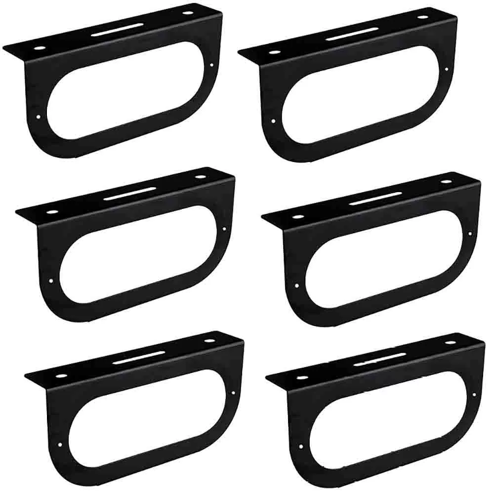 (6) Light Mounting Brackets fit 6" Oval Brake Light for Semi Trailer Truck Boat