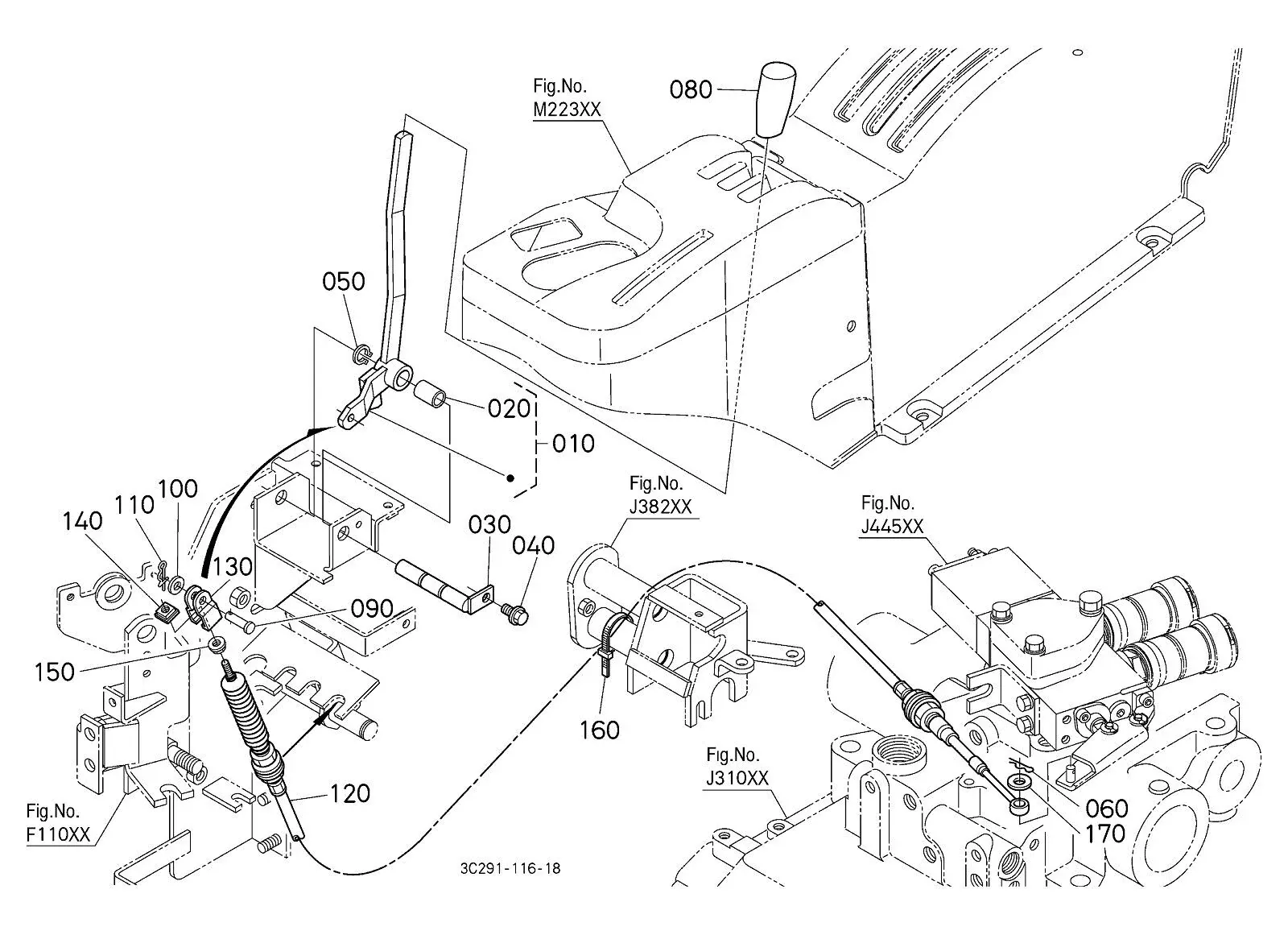Auxiliary Control Lever Cable/Wire Fits Kubota M6060HD Tractor