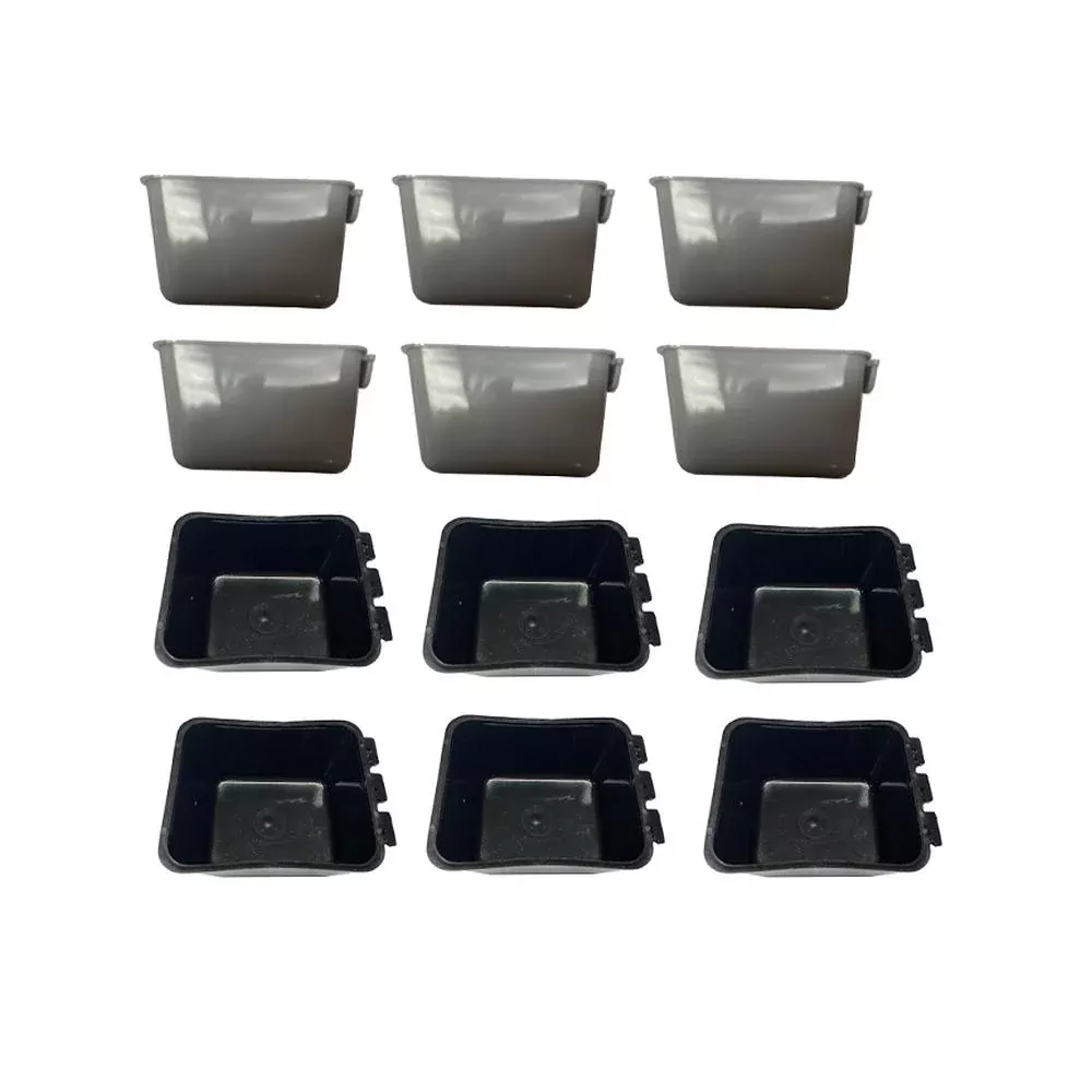 Black and Gray Feeder Cup Kit 6 Gray Feeder Cups and 6 Black Feeder Cups