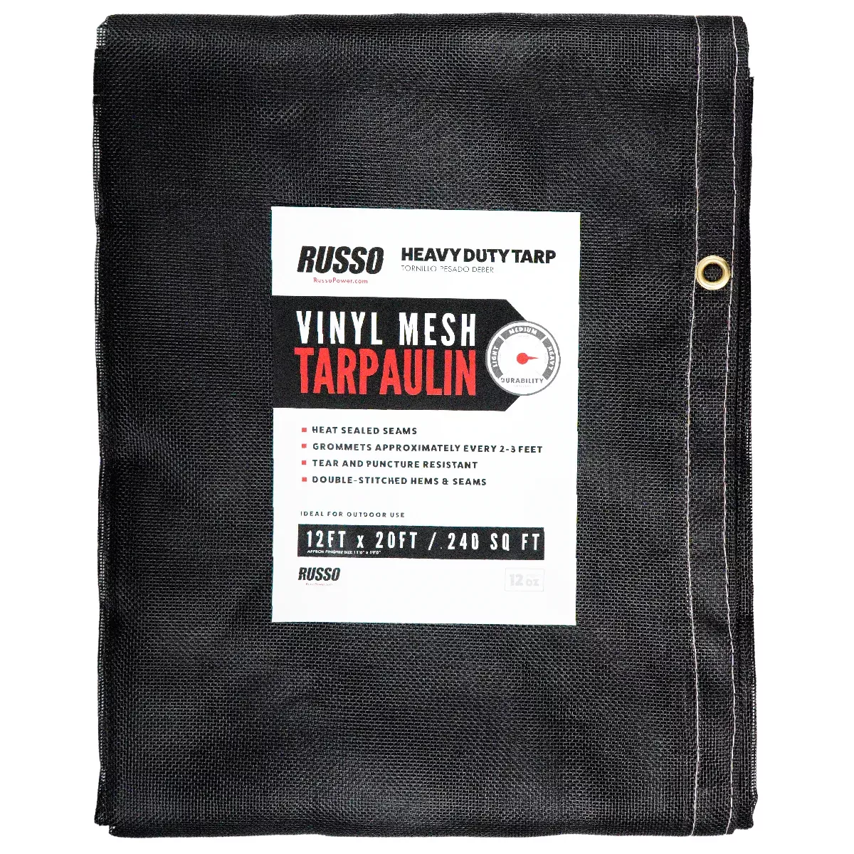 Chicago Dropcloth & Tarpaulin Co., Inc. 12X20 BLK MESH 12 X 20 Tarp / Black Vinyl Mesh / Cs