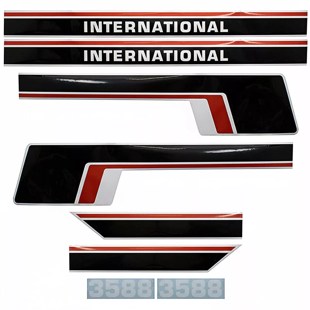 Decal Set for International / Farmall 3588 Mylar - Hood & Cab Decals