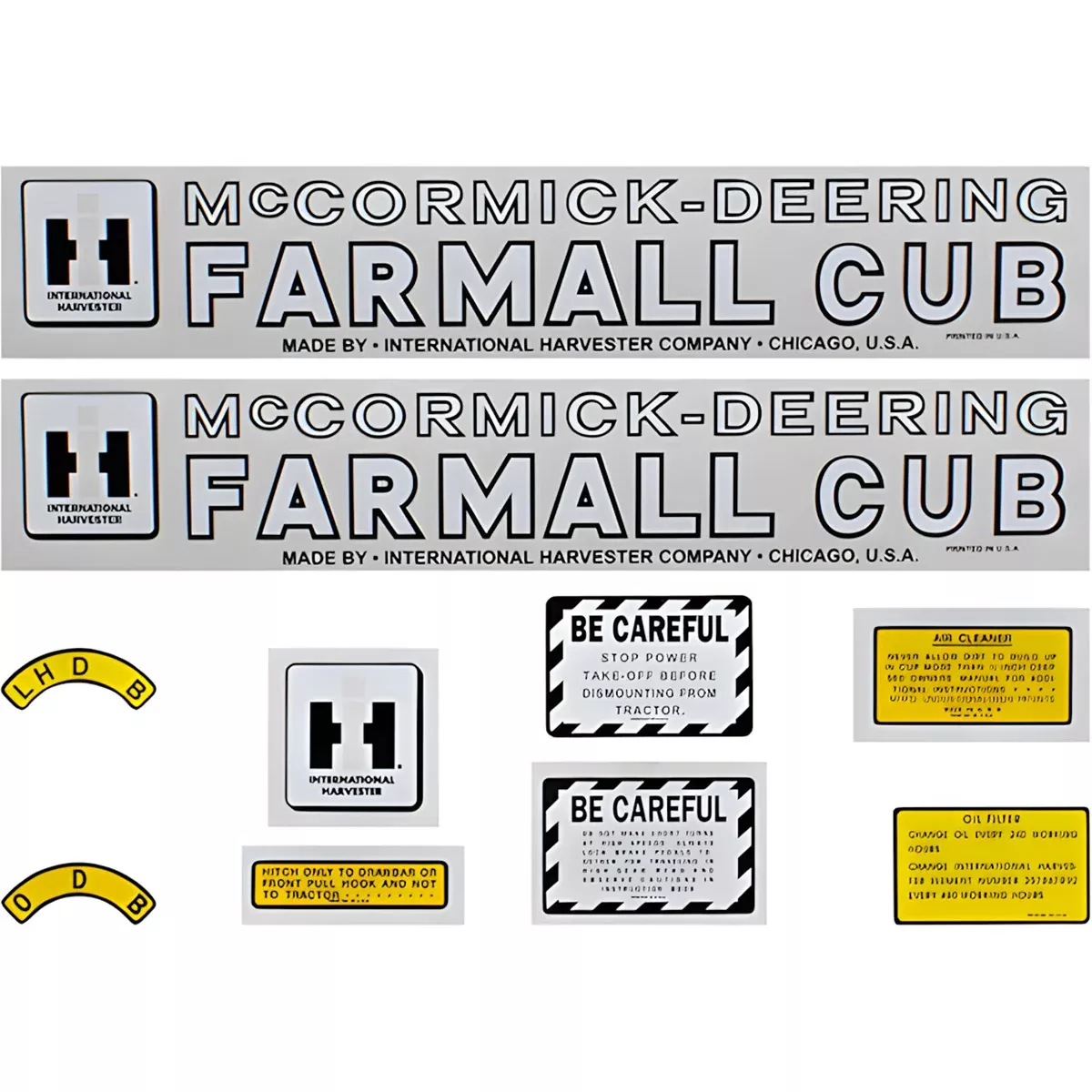 Decal Set for International / Farmall Cub 1947-1949 Mylar - "McCORMICK-DEERING FARMALL CUB"