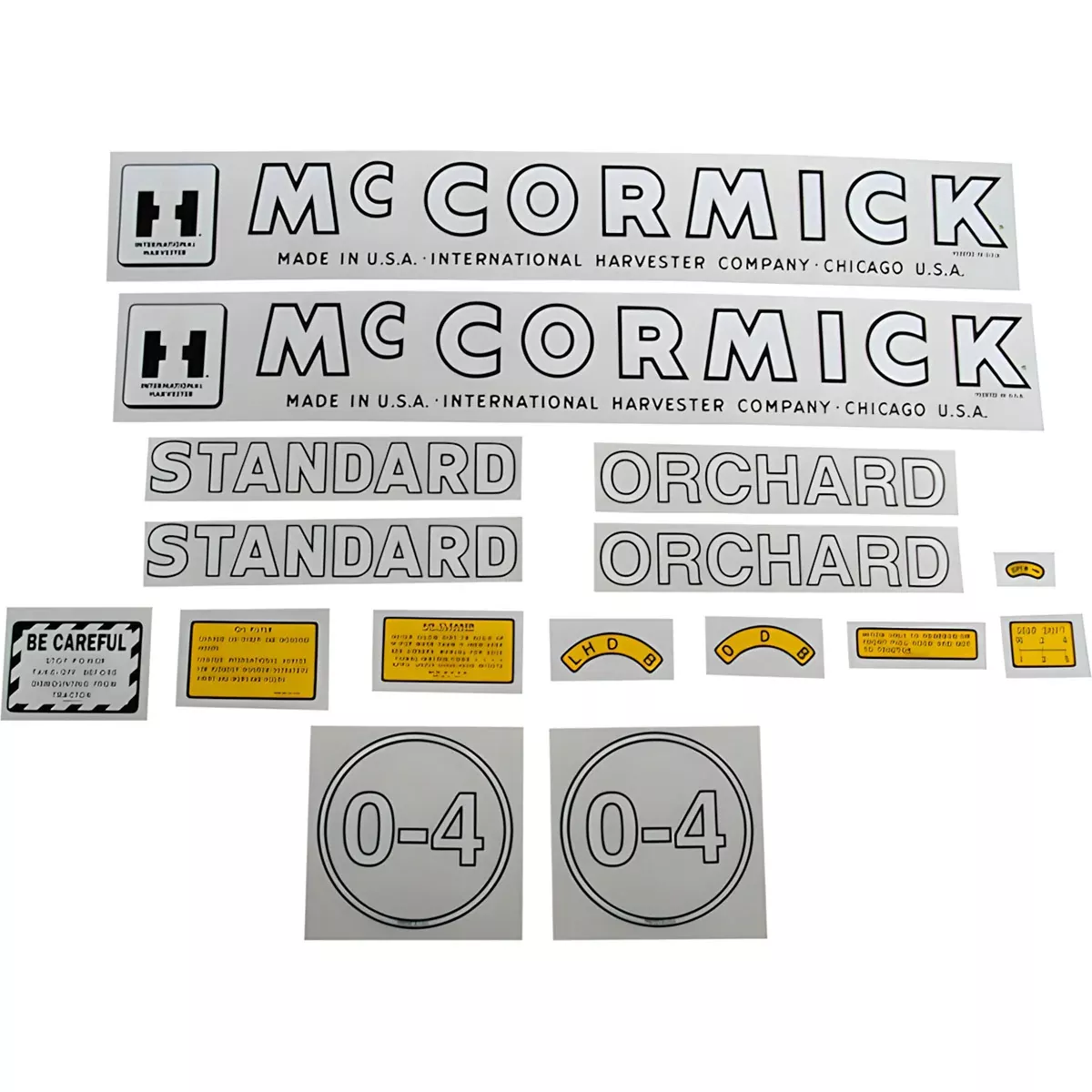 Decal Set for International / Farmall O-4 1949-1952 Mylar - "McCORMICK"