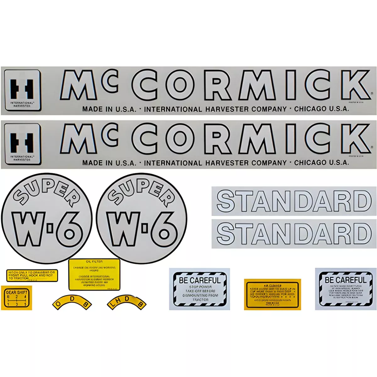 Decal Set for International / Farmall Super W-6 Mylar