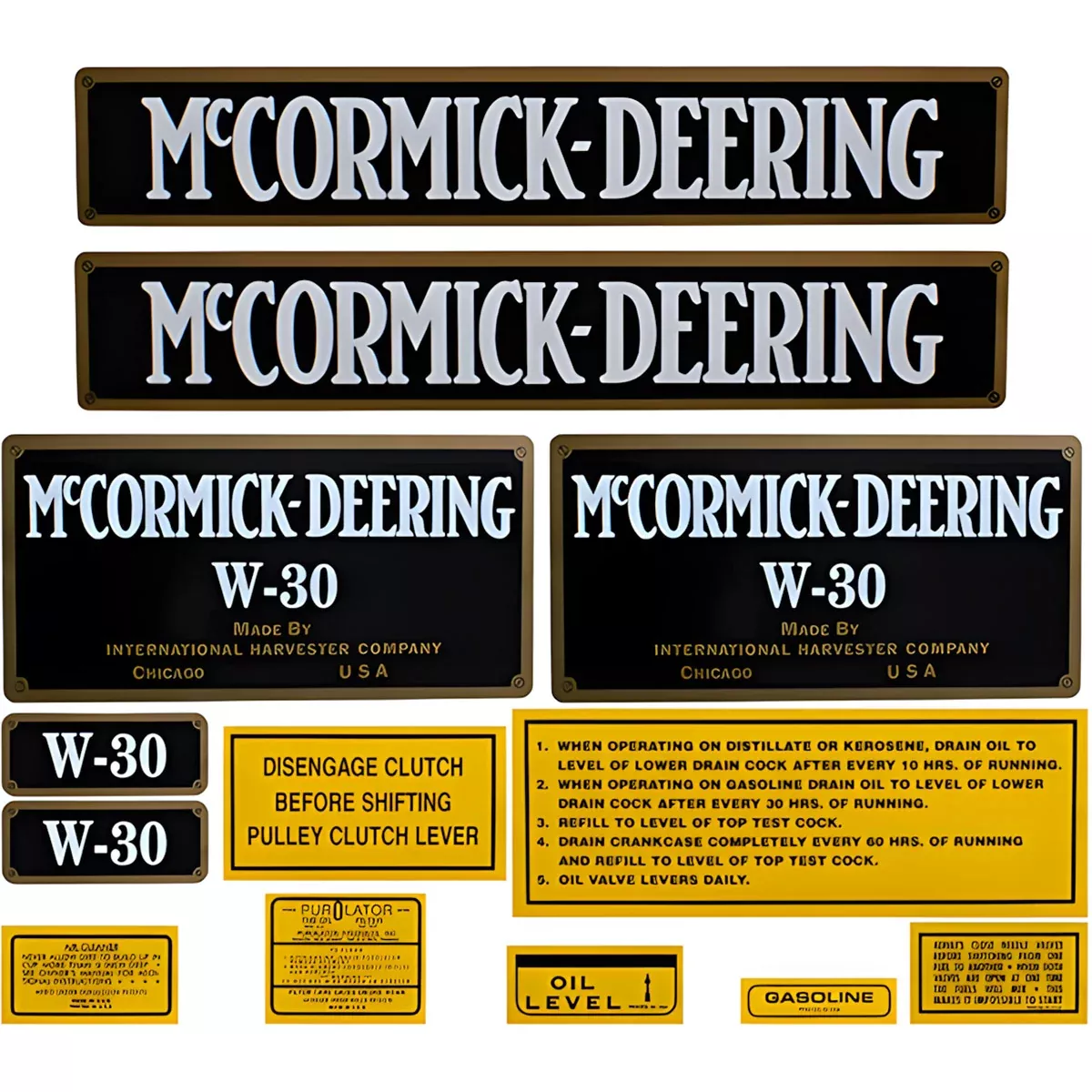 Decal Set for International / Farmall W-30 Mylar