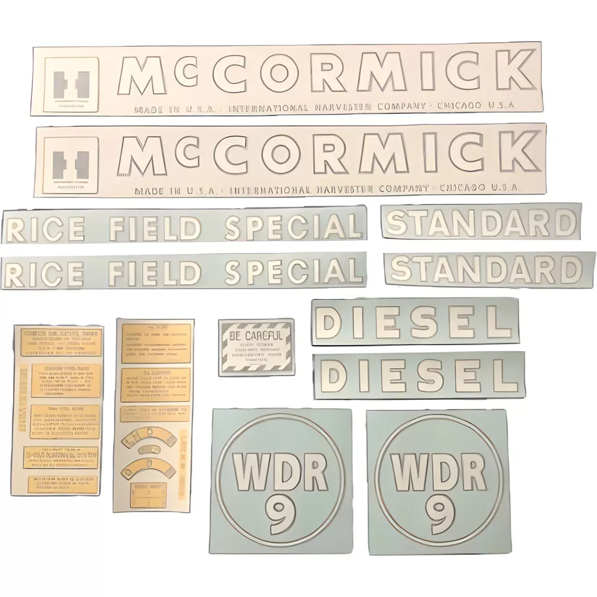 Decal Set for International / Farmall WDR-9 Mylar