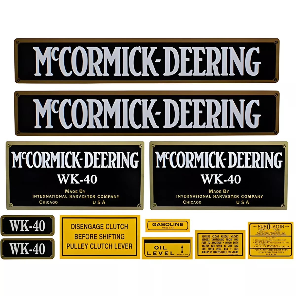 Decal Set for International / Farmall WK-40 Mylar
