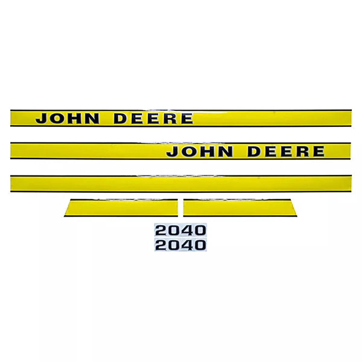Decal Set for John Deere 2040 To Serial # 349999 Mylar - Hood Only - Solid Yellow Stripe