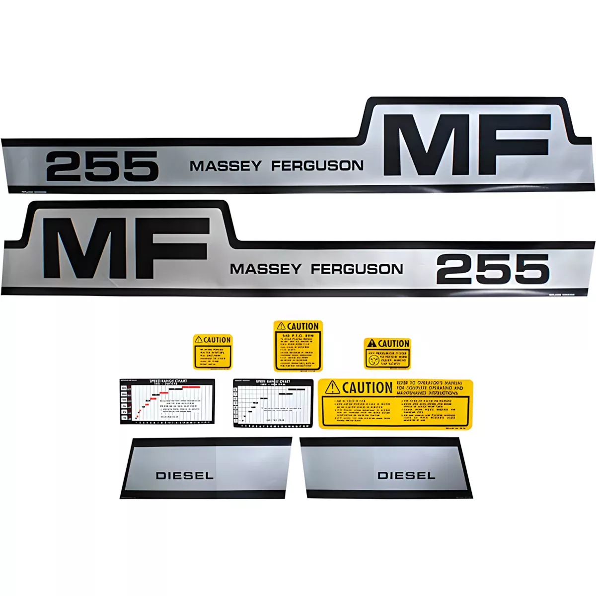 Decal Set for Massey Ferguson 255 Mylar - Hood Only