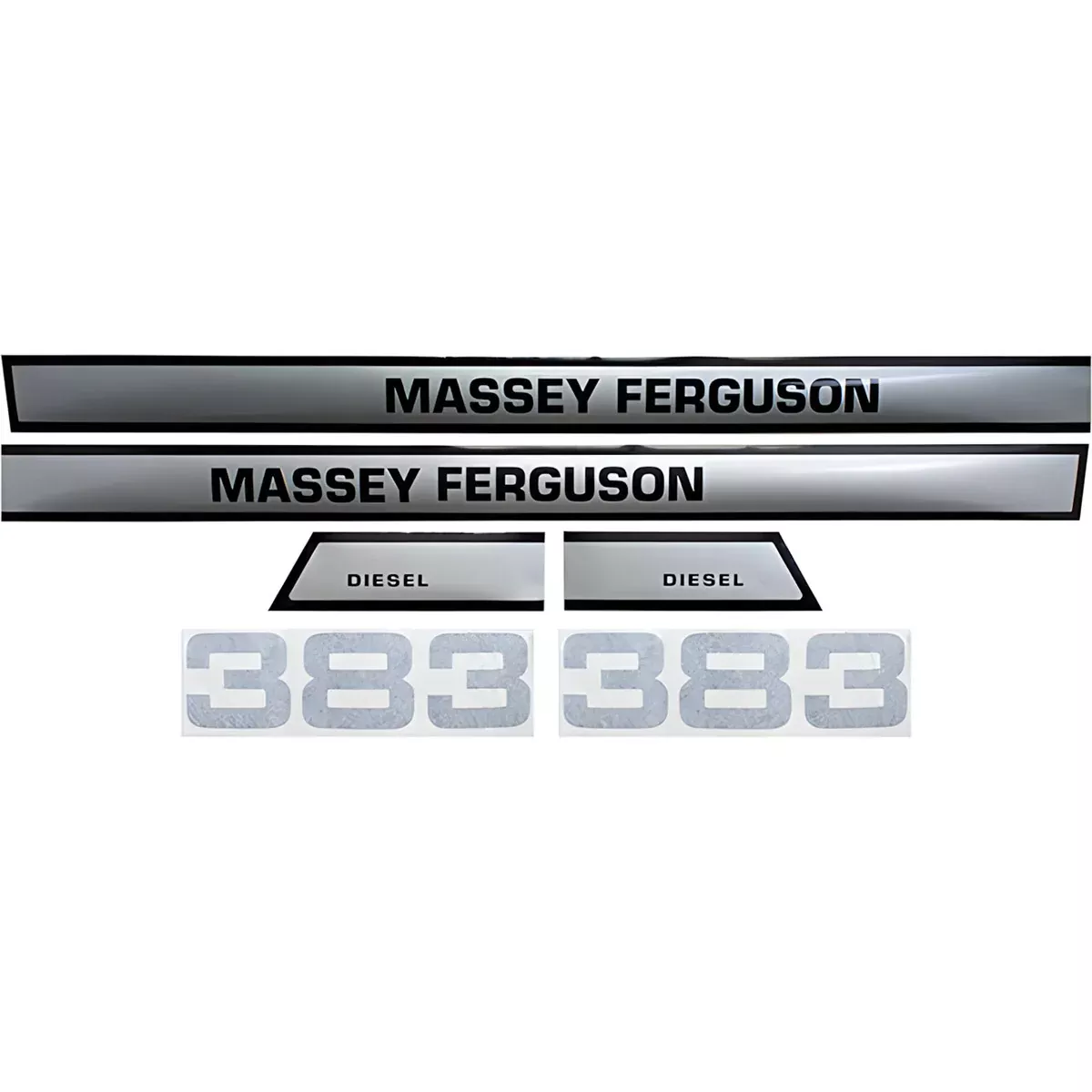 Decal Set for Massey Ferguson 383 Mylar - Hood Only