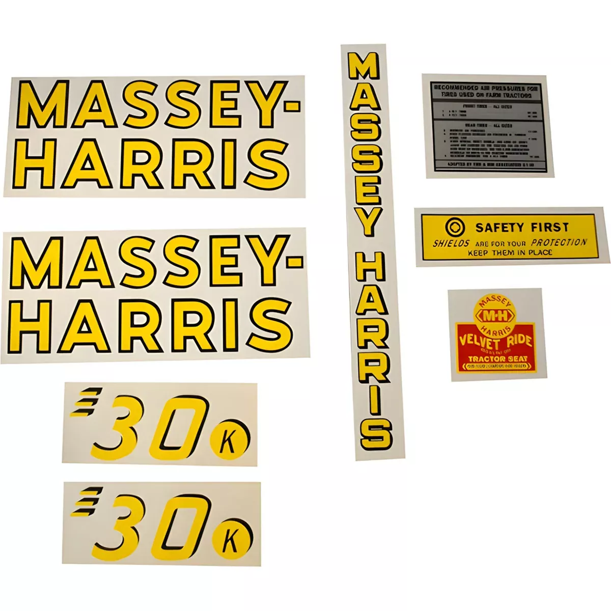 Decal Set for Massey Harris 30 "30K" Kerosene Mylar