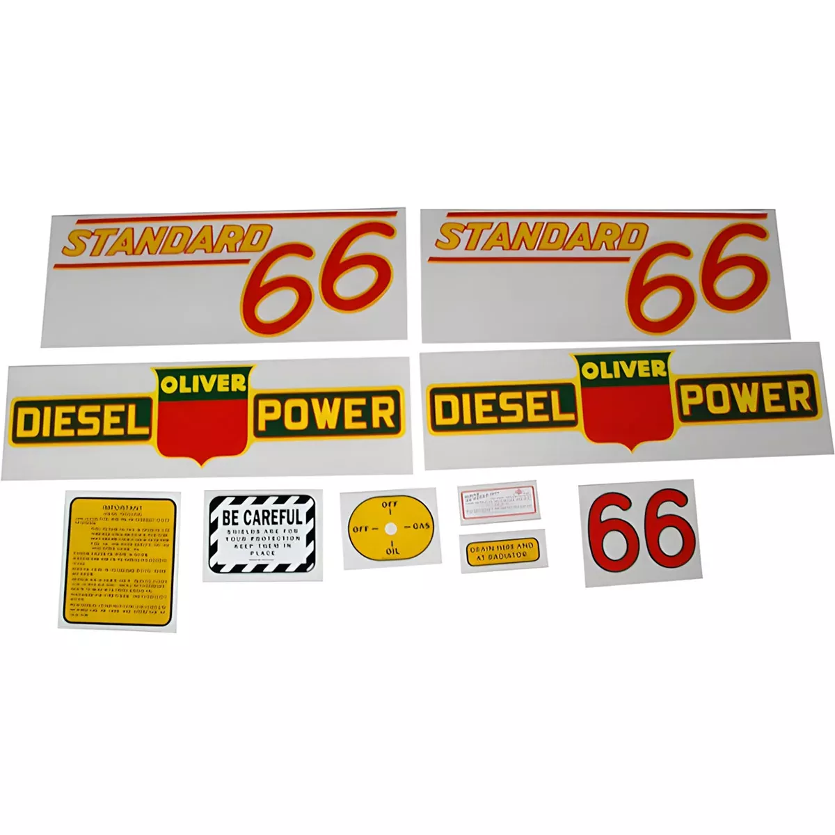 Decal Set for Oliver 66 Standard Diesel Mylar - Red Letters
