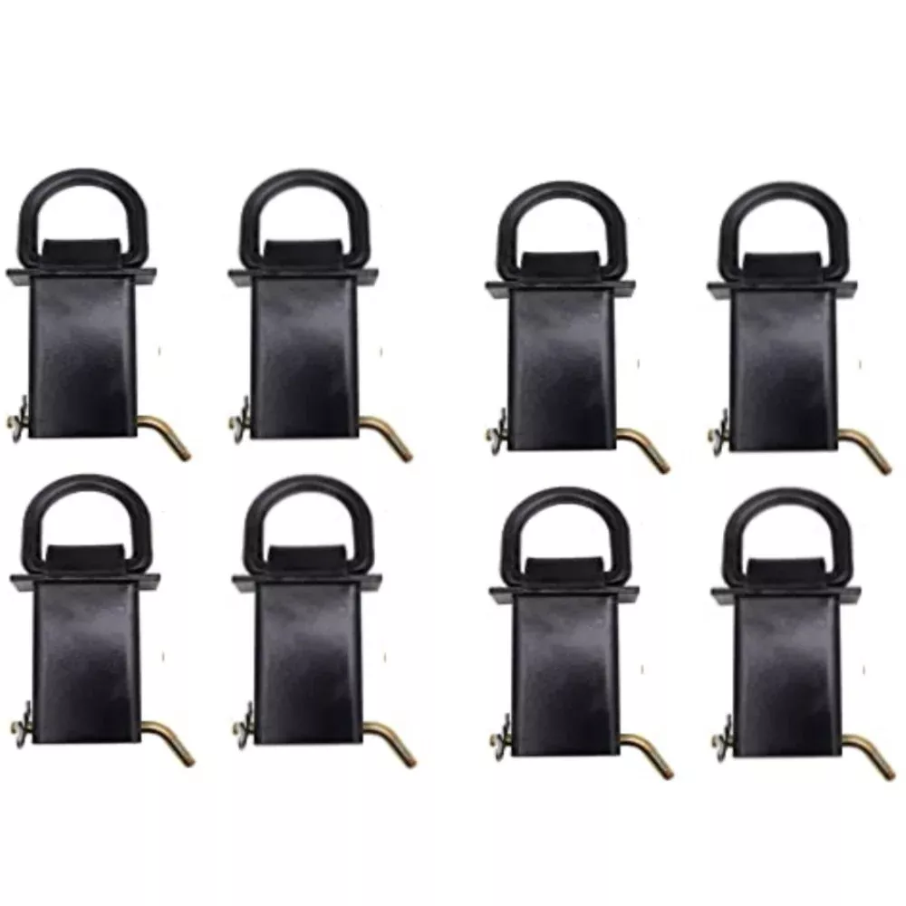 Heavy Duty Adjustable Trailer Stake Pocket D Ring 5400 Lbs Load Limit 8 Pack