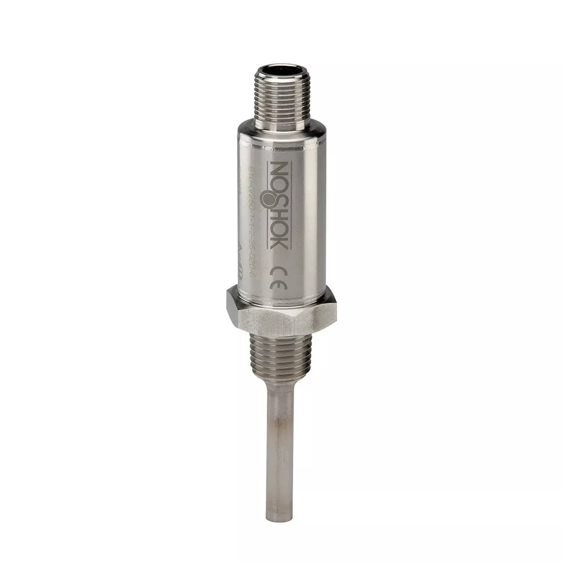 NOSHOK 810 Series Compact Temperature Transmitters, 810--22/250-1-1-8-25-020-6, -22/250 ºF, 4-20 mA, 1/2 NPT Process Connection, M12 x 1 (4-Pin), 2.0" Stem, 6mm Diameter