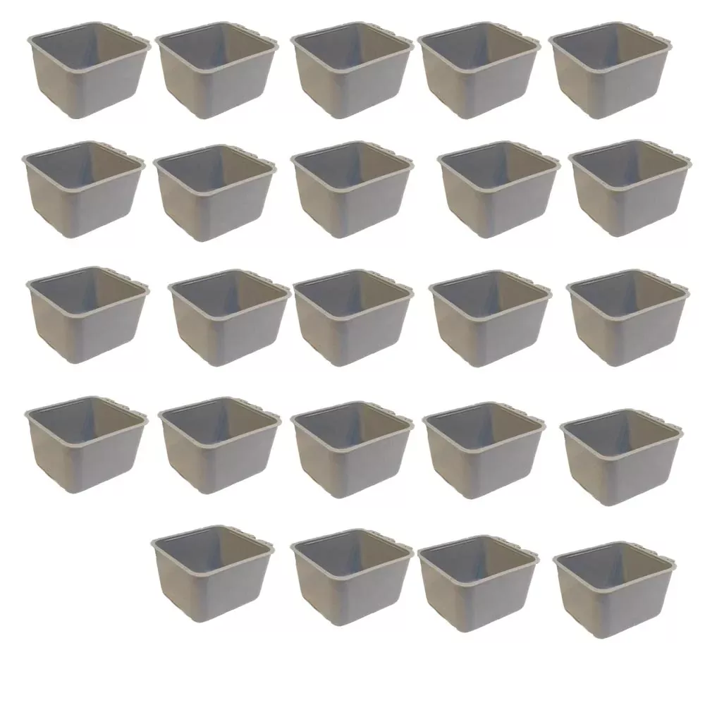 (Pack of 24) Gray Cage Cups hold 1 Pint / 16 fl oz to Hang Feed & Water for Pets