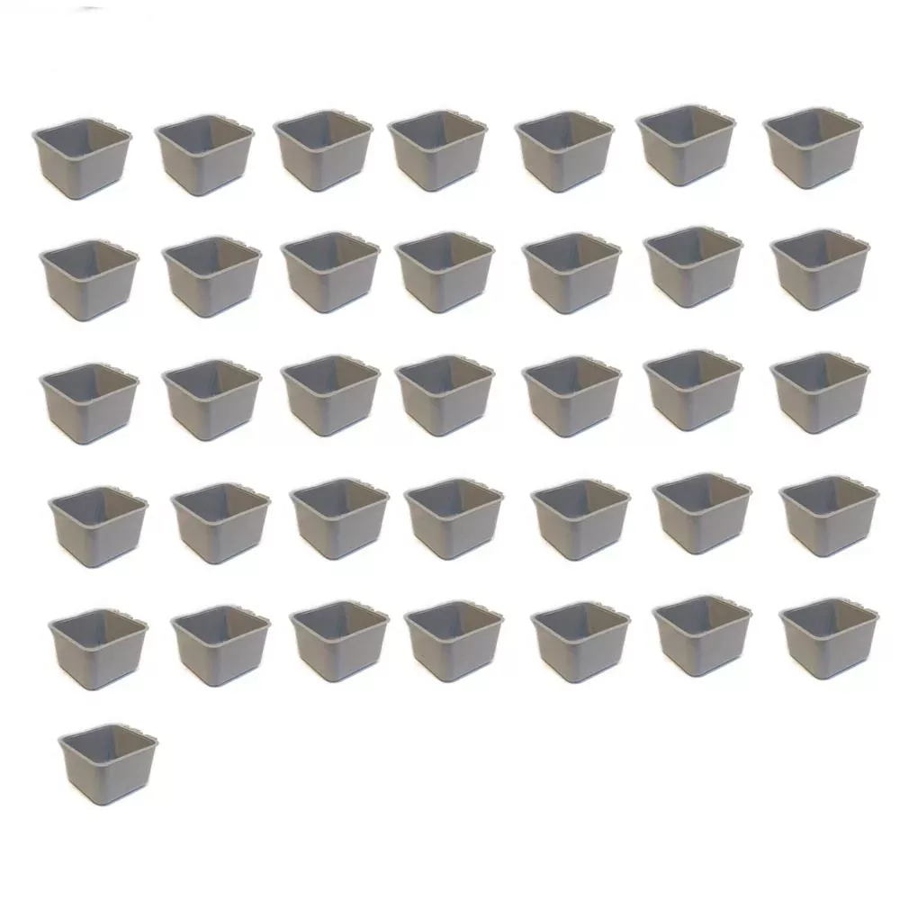 (Pack of 36) Gray Cage Cups Hold 1 Pint / 16 fl oz to Hang Feed & Water for Pets
