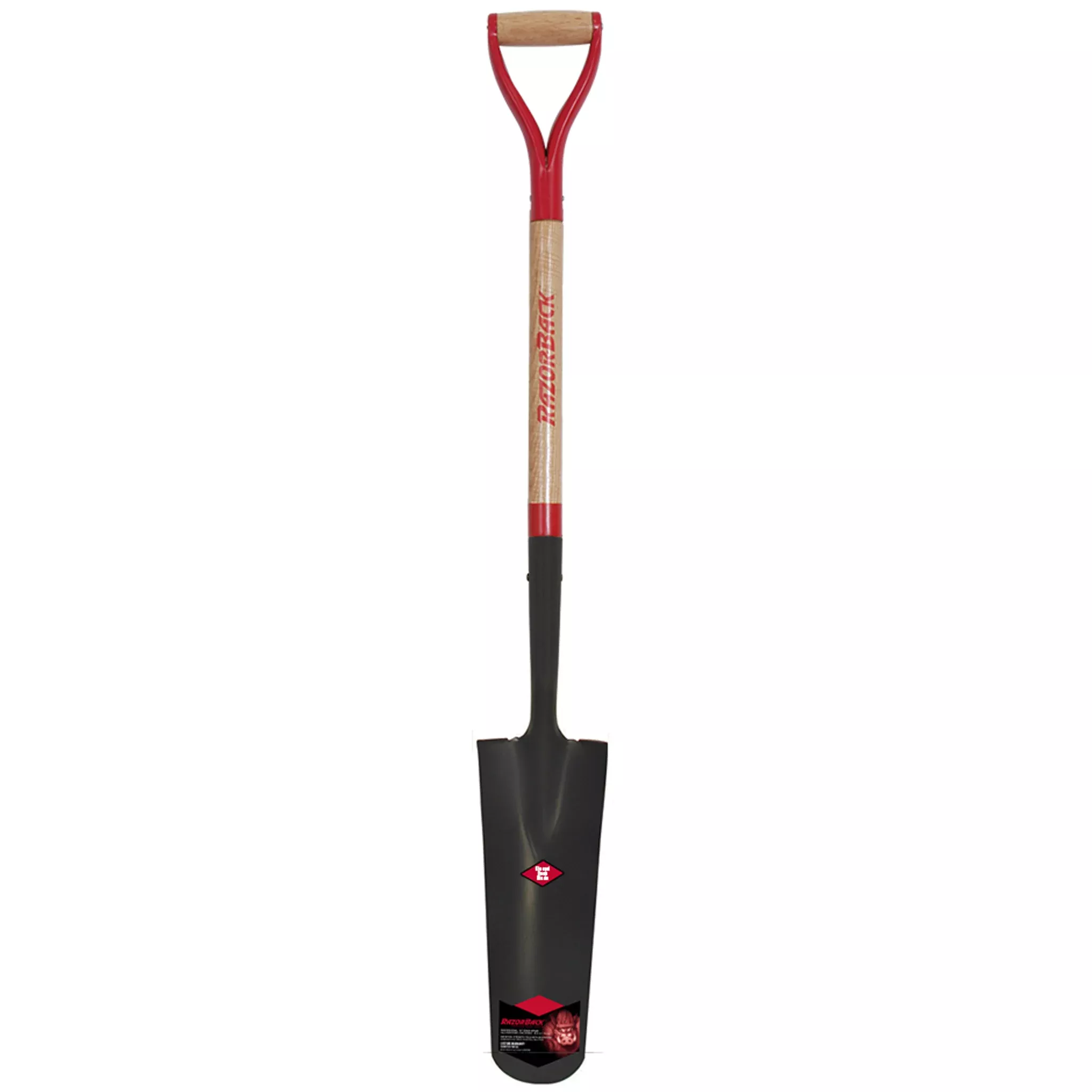 Razor-Back Drain Spade 16 In. with Wood Handle D-Grip