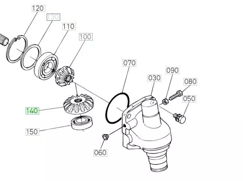 Steer Knuckle Gear Fits Kubota M4800SUD-F