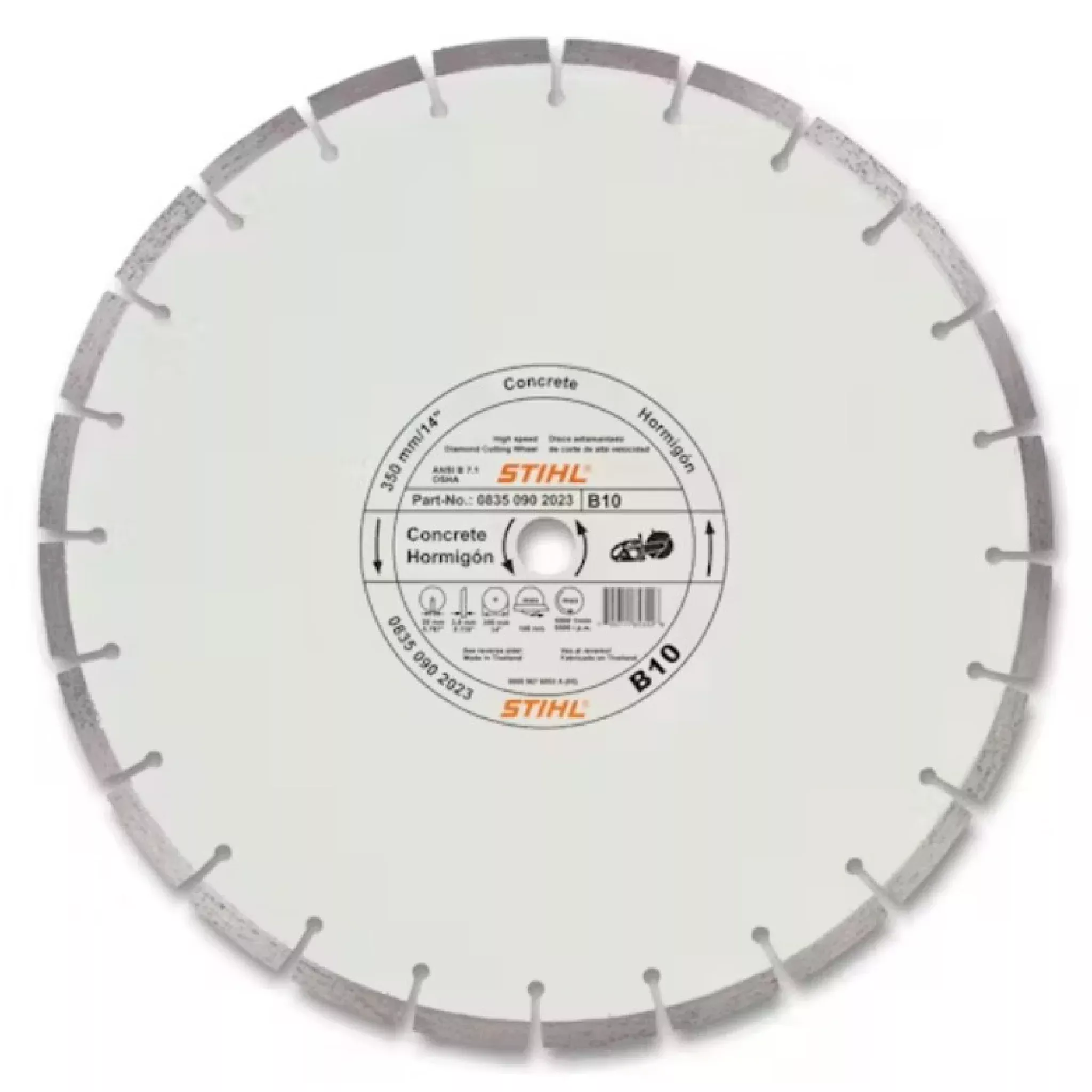 Stihl 0835 090 8050 D-B10 Diamond Wheel 9-inch