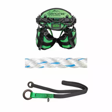 White, Blue Rig Master Rigging Rope Kit With ArborMaster Friction Savers And Large, 36" - 40" Naviga