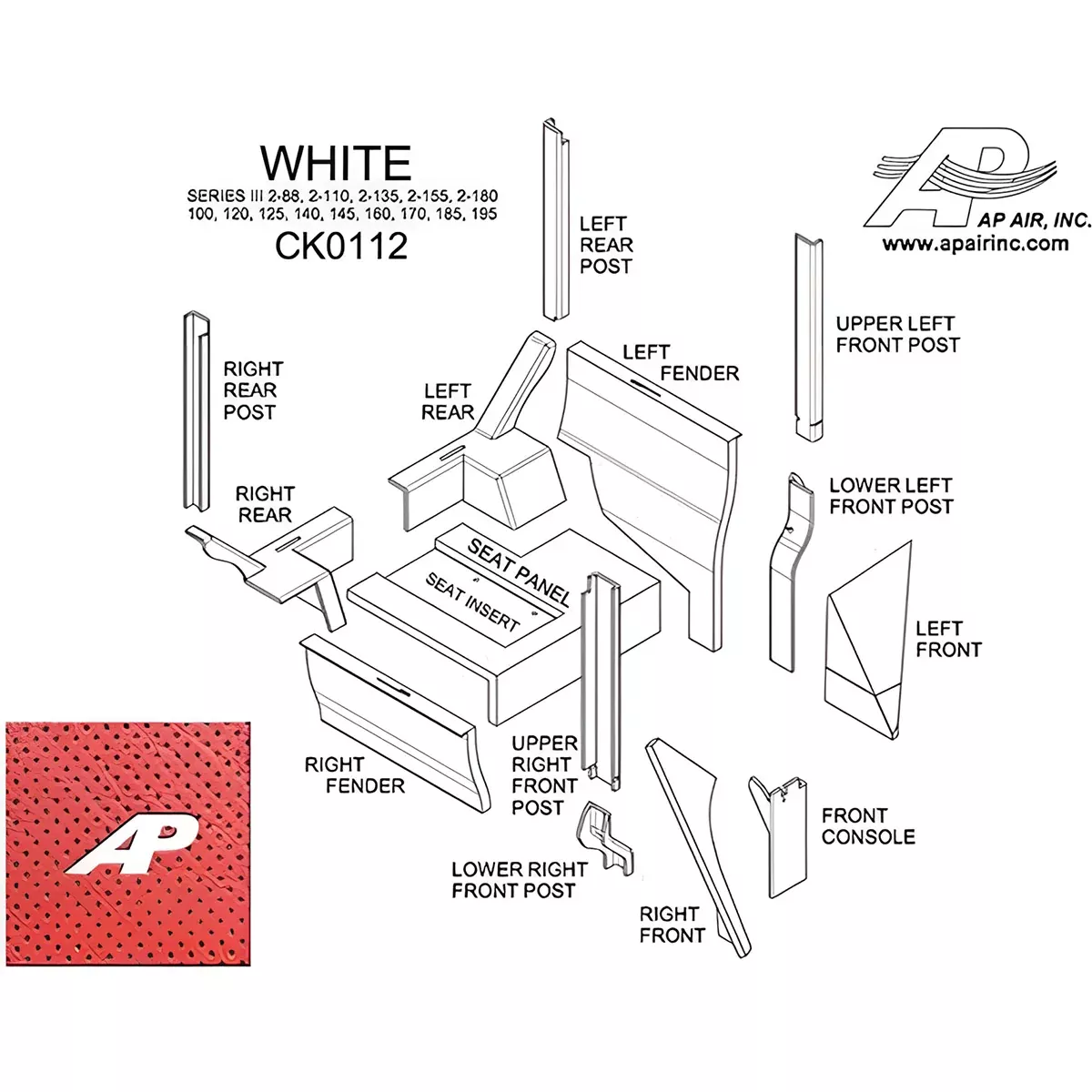 White Lower Cab Kit - Red for White