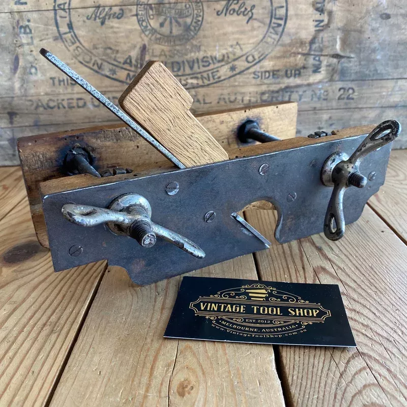 Y1905 Antique Steampunk FRENCH Screw Stem PLOUGH PLANE