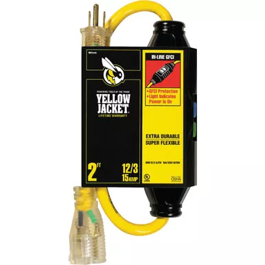Yellow Jacket 2 Ft. 12-3 Contractor Grade GFCI Extension Cord 2817 536776