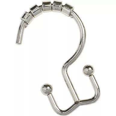Zenith Zenna Home Chrome Double Roller Shower Curtain Hook (12 Count) 96SS 423602